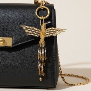 Beaded Hummingbird Bag Charm Keychain Pendant Key Ring – Colorful Ornament NW